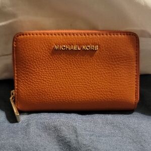 Michael Kors Burnt Orange Leather Card Holder